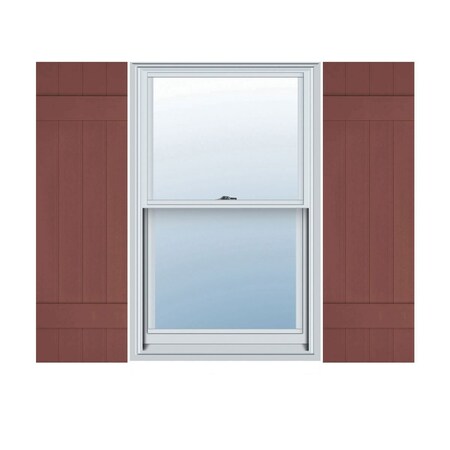 Ekena Millwork Lifetime Vinyl, 4 Board Joined (2 Batten), Board-n-Batten Shutters, w/Shutter-Loks, LJ4C14X03000RD LJ4C14X03000RD